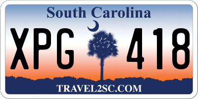 SC license plate XPG418