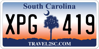 SC license plate XPG419