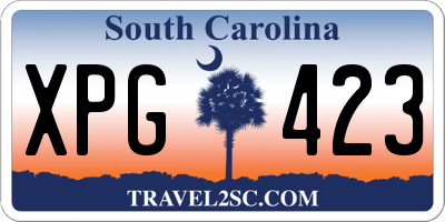 SC license plate XPG423