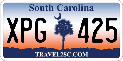 SC license plate XPG425