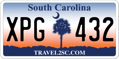 SC license plate XPG432