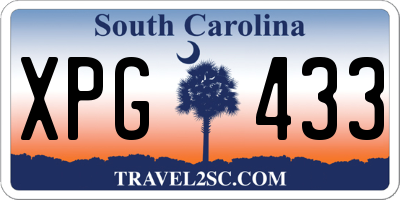 SC license plate XPG433