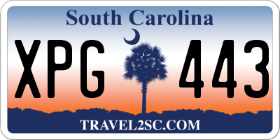 SC license plate XPG443