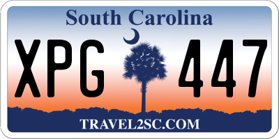 SC license plate XPG447