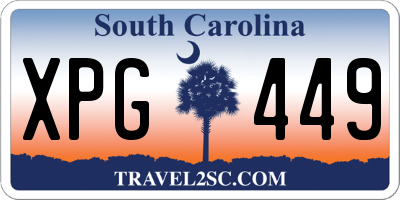 SC license plate XPG449