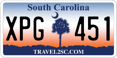 SC license plate XPG451