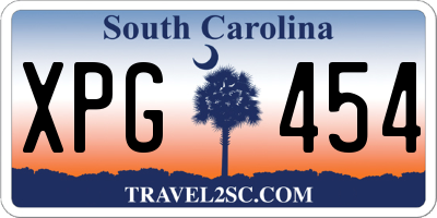 SC license plate XPG454