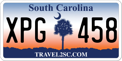 SC license plate XPG458