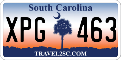 SC license plate XPG463