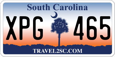 SC license plate XPG465
