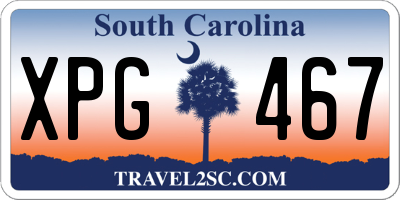 SC license plate XPG467