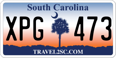 SC license plate XPG473