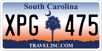 SC license plate XPG475