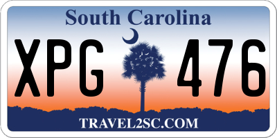SC license plate XPG476