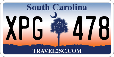 SC license plate XPG478