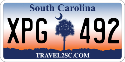 SC license plate XPG492