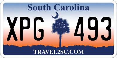 SC license plate XPG493