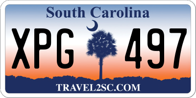 SC license plate XPG497