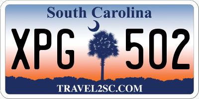 SC license plate XPG502