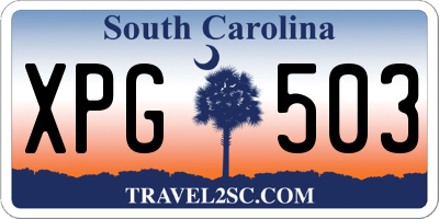 SC license plate XPG503