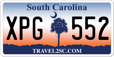 SC license plate XPG552