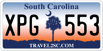 SC license plate XPG553