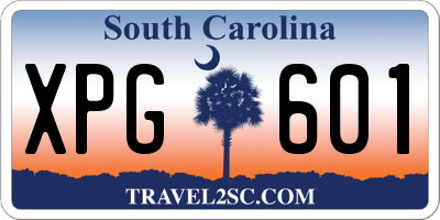 SC license plate XPG601