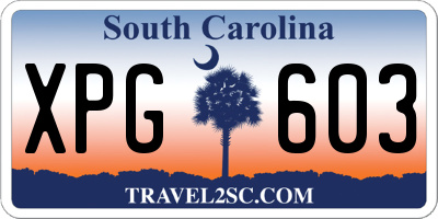 SC license plate XPG603