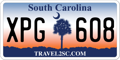 SC license plate XPG608