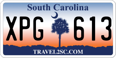 SC license plate XPG613