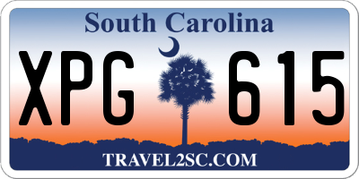 SC license plate XPG615