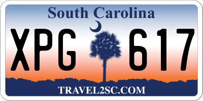 SC license plate XPG617
