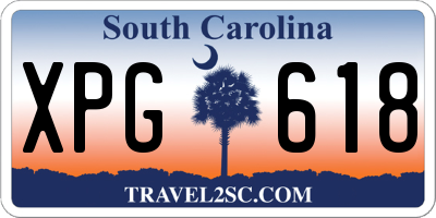 SC license plate XPG618