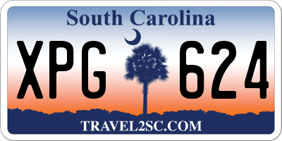 SC license plate XPG624
