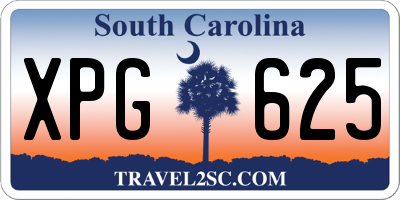 SC license plate XPG625