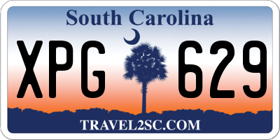 SC license plate XPG629