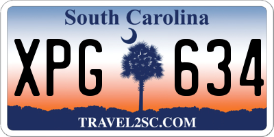 SC license plate XPG634