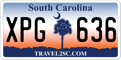SC license plate XPG636