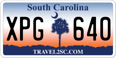 SC license plate XPG640