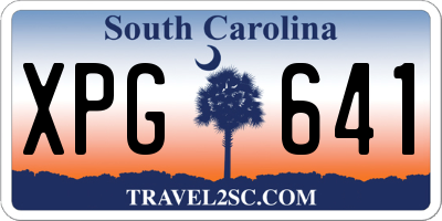 SC license plate XPG641