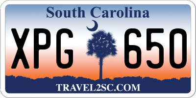 SC license plate XPG650