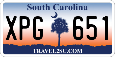 SC license plate XPG651