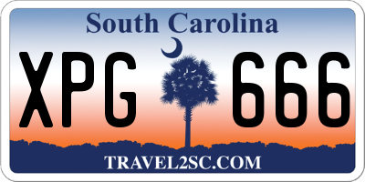SC license plate XPG666