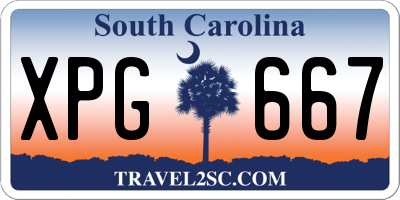 SC license plate XPG667