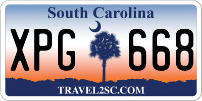 SC license plate XPG668