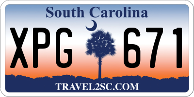 SC license plate XPG671