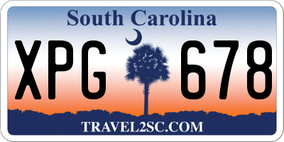 SC license plate XPG678