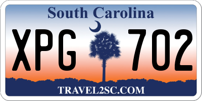 SC license plate XPG702