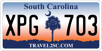 SC license plate XPG703