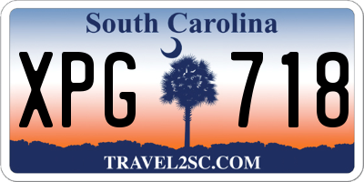 SC license plate XPG718